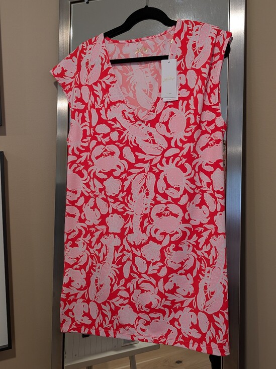 Lilly Pulitzer Dresses & Skirts - Lilly Pulitzer Vibrant Coral & Light Pink Nautical Print Shift Dress